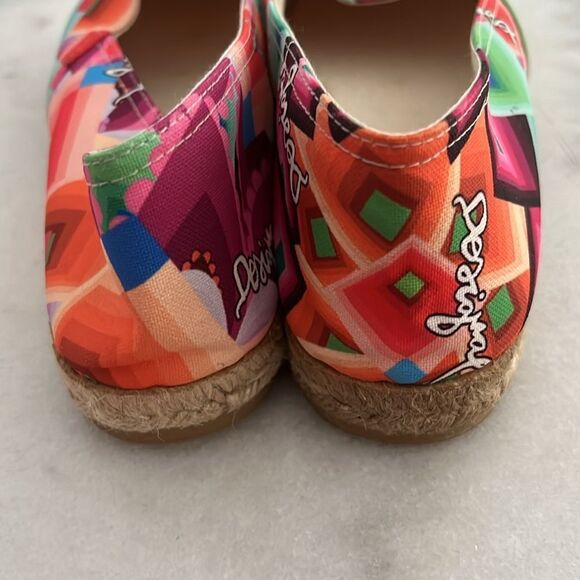 Desigual Espadrilles Beach Plana Deck Colorful Geo Design Sz 38 Spain = Us 8 - Picture 7 of 10